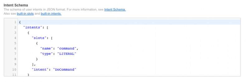 Intent Schema